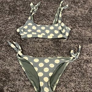 green polka dot bikini